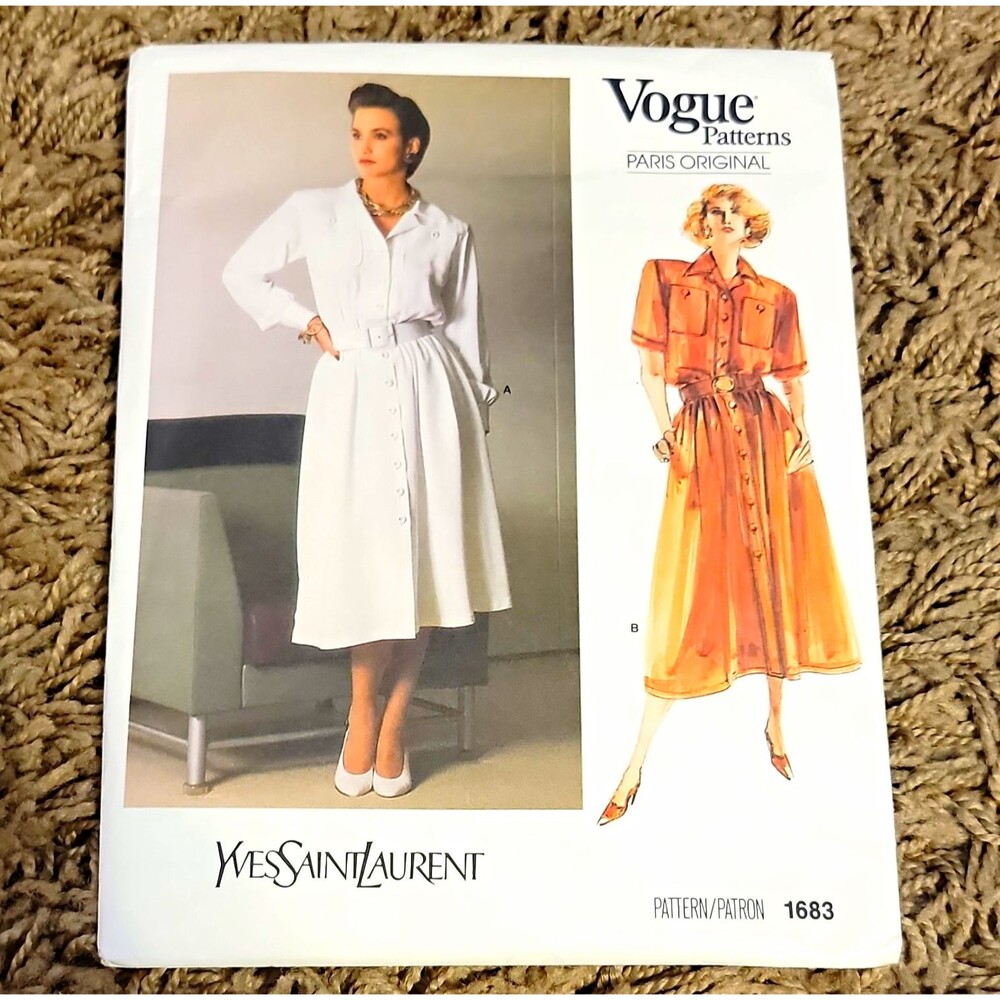 Vogue Patterns Paris Original Yves Saint Laurent 1683 Misses Dress 12 Uncut